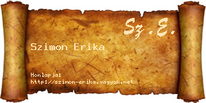 Szimon Erika névjegykártya